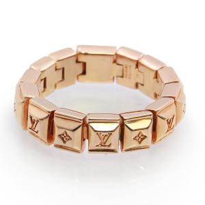 （中古）LOUIS VUITTON ルイ ヴィトン M64658 バーグ ナノグラム テニス ピンクゴールド リング 指輪 Mサイズ #15.5号