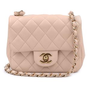 （未使用　展示品）CHANEL シャネル A35200 ミニ マトラッセ 17 チェーン ラムスキン ピンク ショルダーバッグ 斜め掛け レザー ゴールド金具