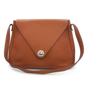 （中古）HERMES エルメス クリスティーヌ フィヨルド ノワゼット ブラウン 〇Z刻印 ショルダーバッグ 斜め掛け レザー シルバー金具
