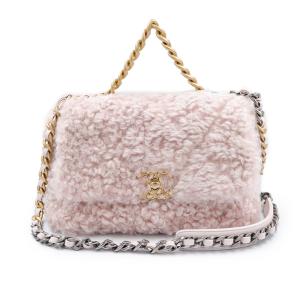 （未使用　展示品）CHANEL シャネル AS1160 19 ナインティーン ココマーク マトラッセ チェーン ラム ムートン シアリング ショルダー ハンドバッグ レザー