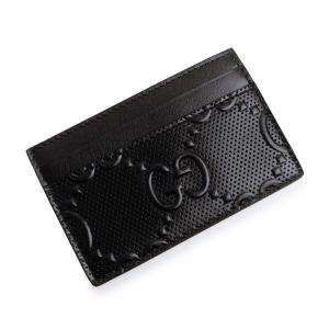 （新品・未使用品）GUCCI グッチ 625564 GGエンボスレザー ブラック カードケース 名刺入れ 定期入れ パスケース 箱付