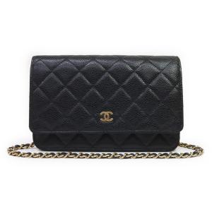 （未使用　展示品）CHANEL シャネル AP0250 マトラッセ クラシック ココマーク チェーンウォレット キャビアスキン ブラック ショルダーバッグ ゴールド金具