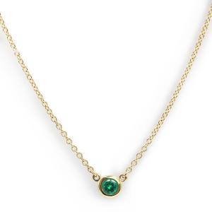（美品）TIFFANY Co. ティファニー 62633018 エルサ ペレッティ カラー バイ ザ ヤード K18YG 750 エメラルド イエローゴールド グリーン ネックレス ペンダント