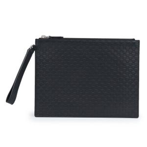 （新品・未使用品）GUCCI グッチ 544477 マイクログッチシマレザー ブラック セカンドバッグ クラッチ シルバー金具 箱付