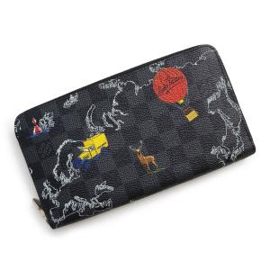 （新品・未使用品）LOUIS VUITTON ルイ ヴィトン N40204 ジッピー オーガナイザー NM ダミエグラフィット マップ ブラック 長財布 シルバー金具