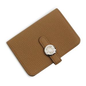 （未使用　展示品）HERMES エルメス ドゴン トゴ Bronze Dore ブロンズドレ D刻印 カードケース 名刺入れ 定期入れ パスケース レザー シルバー金具