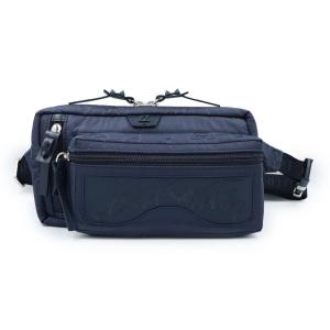 （未使用　展示品）Christian Louboutin クリスチャンルブタン 3235036 LOUBIDEAL ルビディール ナイロン レザー Marine マリン ブルー レッド ウエストバッグ