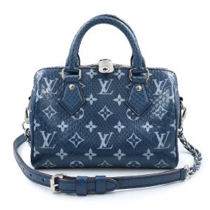 （未使用　展示品）LOUIS VUITTON ルイ ヴィトン M81179 スピーディ バンドリエール 20 パイソン ネイビー 2way ショルダー ハンドバッグ 斜め掛け レザー