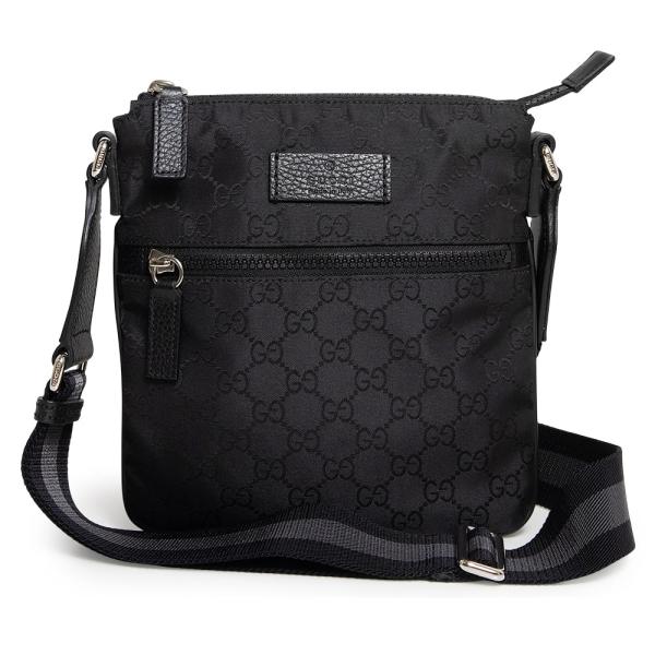 （未使用　展示品）GUCCI グッチ 449183 メッセンジャー GGナイロン レザー ブラック ...