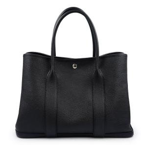 （美品）HERMES エルメス ガーデンパーティ PM 36 ネゴンダ ブラック Y刻印 ハンドバッグ レザー シルバー金具