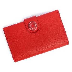 （新品・未使用品）HERMES エルメス R.M.S ヴォーエバーカラー ルージュラデュー レッド K刻印 カード パスケース 名刺入れ 定期入れ レザー シルバー金具 箱付