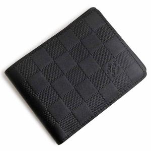 （新品・未使用品）LOUIS VUITTON ルイ ヴィトン N63124 ポルトフォイユ ミュルティプル ダミエアンフィニ オニキス ブラック 二つ折り財布 札入れ レザー 箱付