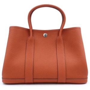 （新品・未使用品）HERMES エルメス ガーデンパーティ TPM 30 ネゴンダ キュイーブル ブラウン A刻印 ハンドバッグ レザー シルバー金具 箱付