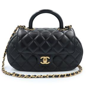 （未使用　展示品）CHANEL シャネル AS4569 ココマーク マトラッセ トップハンドル フラップ ラムスキン ブラック チェーン ショルダー ハンドバッグ レザー
