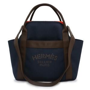 （新品・未使用品）HERMES エルメス サックドパンサージュ グルーム キャンバス レザー ネイビー フー U刻印 トート 2Way ショルダー ハンドバッグ 箱付