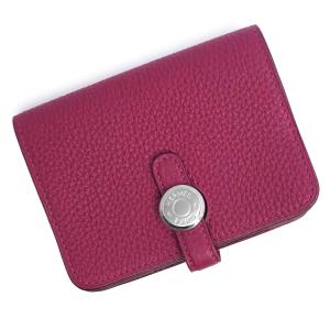 （新品・未使用品）HERMES エルメス ドゴン トゴ アネモネ パープル □P刻印 カードケース パスケース 名刺入れ 定期入れ レザー シルバー金具 箱付