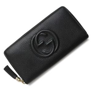 （美品）GUCCI グッチ 59818 ソーホー インターロッキングG タッセル カーフスキン ブラック ラウンドファスナー 長財布 レザー ゴールド金具