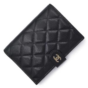 （新品・未使用品）CHANEL シャネル AP3791 クラシック マトラッセ ココマーク キャビアスキン ブラック パスポートケース 二つ折り財布 レザー ゴールド金具