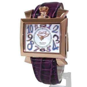 （未使用　展示品）ガガミラノ GaGa MILANO ナポレオーネ レディー クオーツ 腕時計 型押しカーフレザー パープル 紫 6031.4｜brandbrand
