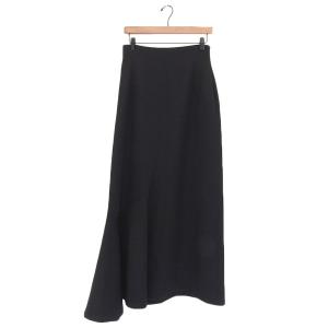 美品 ヨウジヤマモト YOHJI YAMAMOTO ウール アシンメトリー ロングスカート レディース 黒 size2 Y01227｜brandcloset