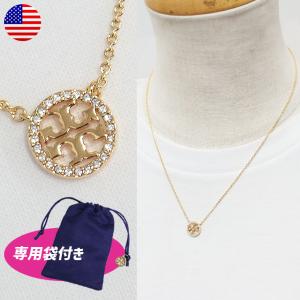 トリーバーチ TORY BURCH ネックレス アクセサリー レディース ブランド ペンダント ミラー パヴェ ロゴ デリケート ネックレス TORY GOLD/CRYSTAL 53420 783｜brandcojp