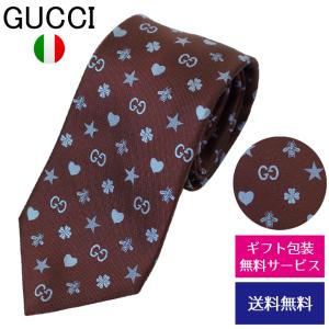 グッチ ネクタイ ナロータイ スリムタイ 細身タイ シンボルズ モチーフ柄 小紋 シルク GUCCI 545834 4E017 6169 ブランド 父の日 母の日 誕生日｜brandcojp