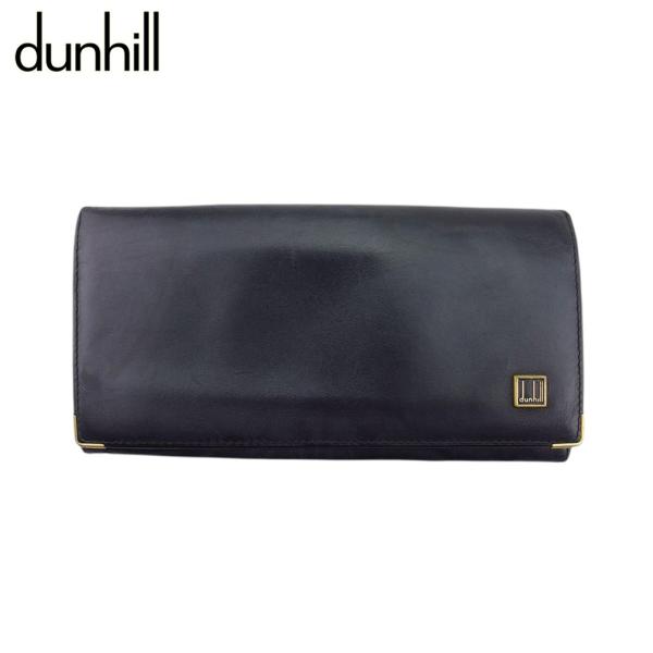 ダンヒル 長財布 ファスナー付き 財布 メンズ ロゴプレート dunhill 中古