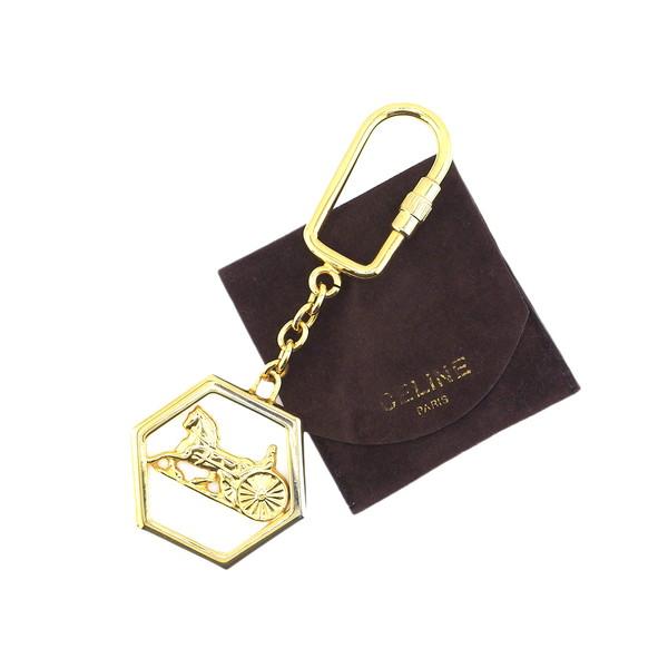 【ウィンターSALE★30%OFF】セリーヌ CELINE キーリング ホースキャリッジ ゴールド ...