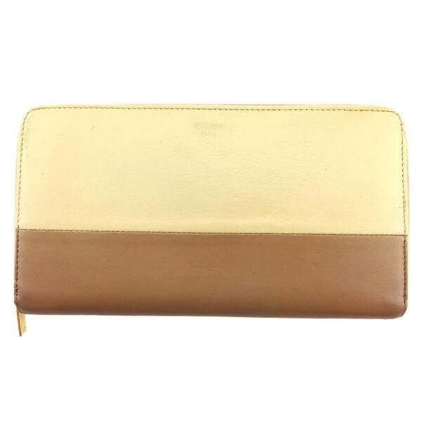 【ウィンターSALE★30%OFF】セリーヌ CELINE 長財布 ベージュ×ライトブラウン レディ...