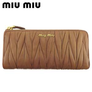 れ*い様 miumiu♦日本限定 16年製 三日月 L字ファスナー 本革 二つ折 miu miu（ミュウミュウ） MIUMIU L字ファスナー長財布 レザー レッド