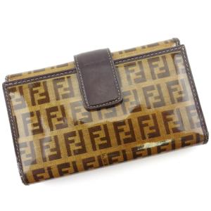 s501 フェンディ 長財布 ズッカ柄 wホック ベージュレザー FENDI FENDI（フェンディ） 【週末タイムセール☆30％OFF】フェンディ 長財布