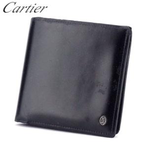 Cartier / カルティエ サファイアライン 二つ折り財布 レザー ダーク