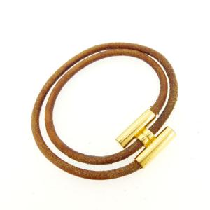 HERMES（エルメス） トゥルニ トレッセ Hロゴ レザー 編込み 2連