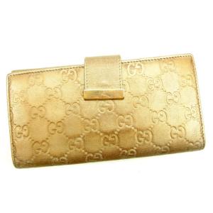 GUCCI グッチ 長財布 GGキャンバス ベージュ×ブラウン レディース