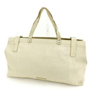 【30％OFF★SUMMER SALE】ミュウミュウ トートバッグ ショルダーバッグ レディース ロゴ ベージュ×ブラックシルバー 中古