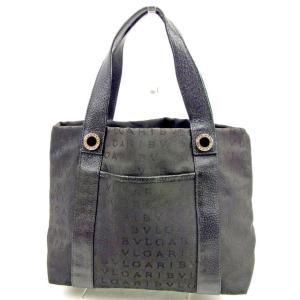BVLGARI（ブルガリ） トートバッグ ロゴマニア 黒 ブラック キャンバス
