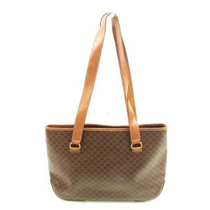 CELINE 美品 セリーヌ ヴィンテージ マカダム ブラウン ゴールド金具  