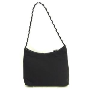 Salvatore Ferragamo サルヴァトーレ フェラガモ ガンチーニ  ショルダーバッグ 21 4436   ナイロンキャンバス レザー ブラック シルバー金具  セミショルダー ワンショルダーバッグ 【本物保証】 Salvatore Ferragamo - Salvatore Ferragamo サルヴァトーレ