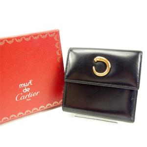 Cartier（カルティエ） 三つ折り 財布 レディース パンテール ブラック
