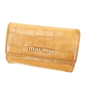 miu miu（ミュウミュウ） キーケース 日本未発売 クロコダイル 型押し