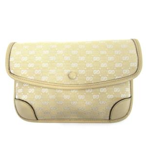 【30％OFF★SUMMER SALE】グッチ ポーチ 化粧ポーチ レディース マイクロGG ベージュ 中古