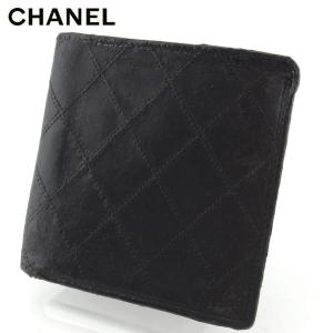 CHANEL（シャネル） CHANEL Wホック 二つ折り財布 がま口 小銭入れ 黒