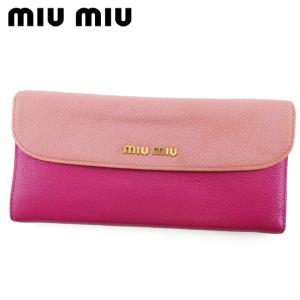 miu miu（ミュウミュウ） 猫柄 ネコ キャット ホック付 三つ折り 財布