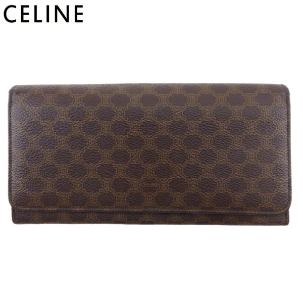 【30％OFFクーポン】セリーヌ 長財布 がま口 ファスナー 財布 レディース メンズ マカダム ブ...