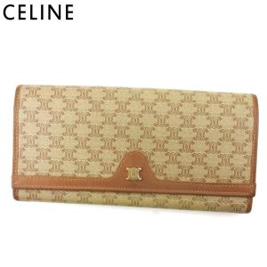 【箱付き】【未使用品】セリーヌ マカダム柄 がま口 財布 ベージュ系 216 CELINE（セリーヌ） 【年末ラストセール☆30%OFF】セリーヌ 長財布