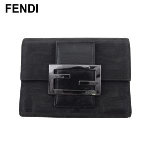 フェンディ 三つ折り 財布 ミニ財布 レディース メンズ FFプレート 8M0023 ズッカ FENDI 中古｜branddepot-tokyo