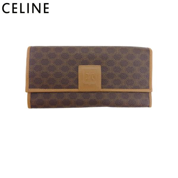 セリーヌ 長財布 ファスナー付き 財布 レディース メンズ マカダム CELINE 中古