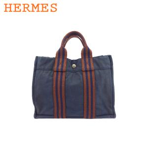 HERMES フールトゥ ポルトドキュマン ビジネスバッグ ネイビー