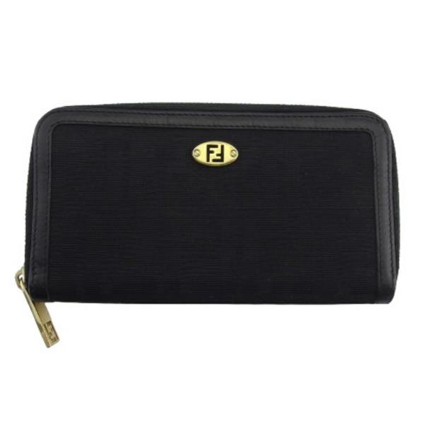 【30％OFF★SUMMER SALE】フェンディ FENDI 長財布 ゴールド金具 ブラック レデ...