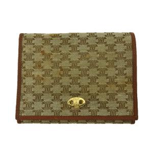 CELINE（セリーヌ） マカダム柄 二つ折り財布 ブラウン系 レディース
